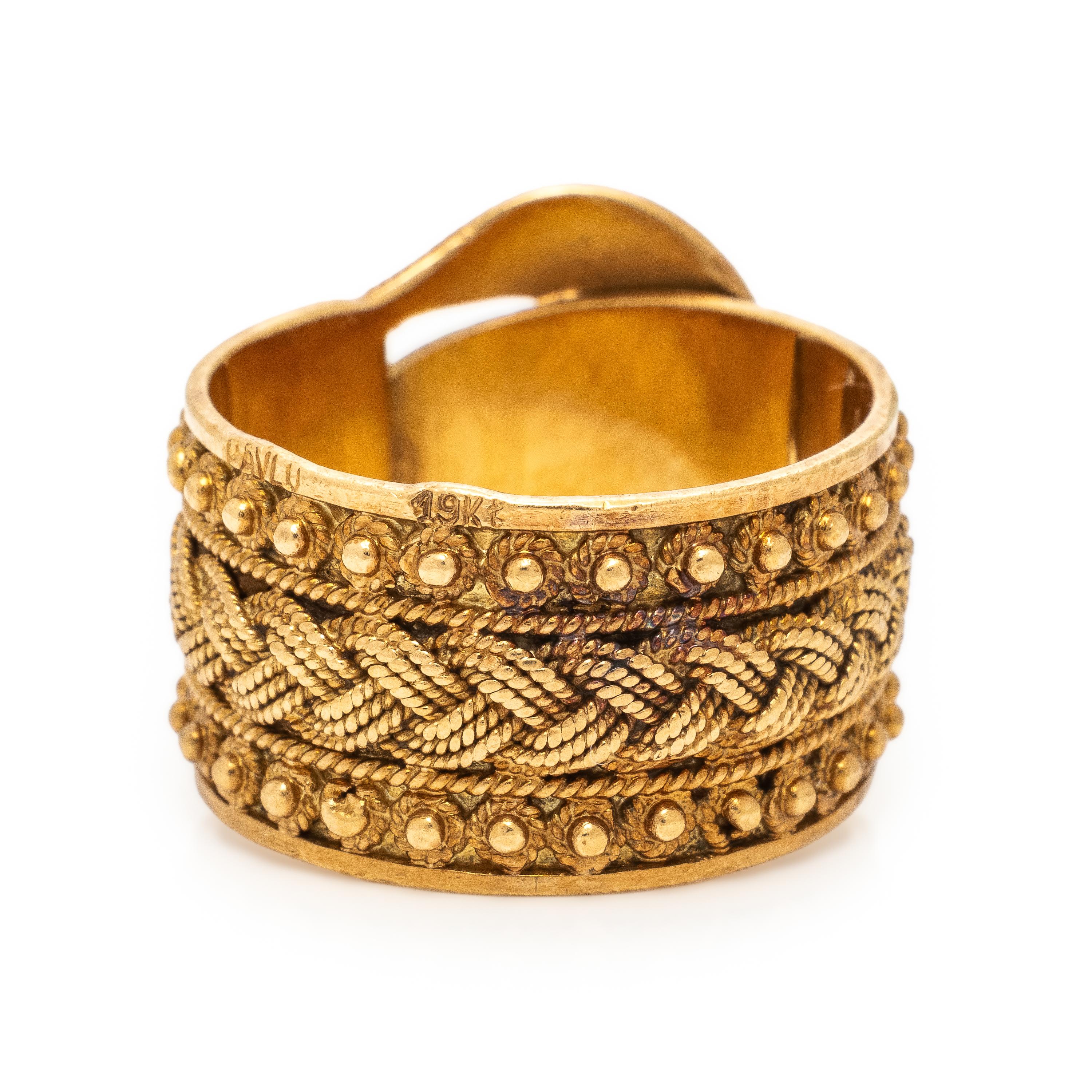 Yellow Gold Buckle Ring