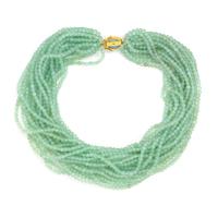 CHALCEDONY AND YELLOW GOLD TORSADE NECKLACE