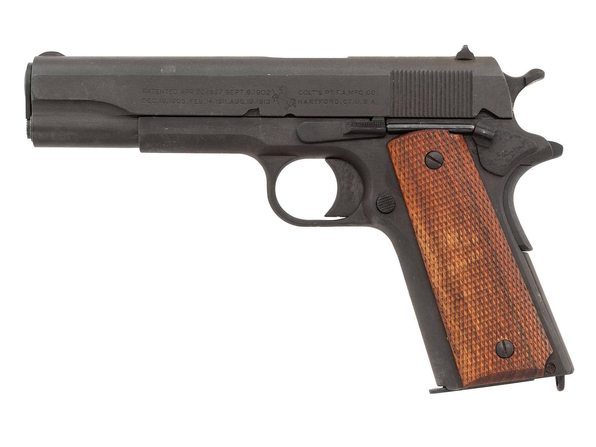 **Colt M1911 Rebuilt at Anniston Arsenal with Shipping Box