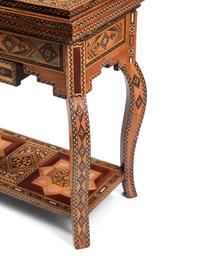 A Levantine Bone and Abalone-Inlaid Mosaic Backgammon Table