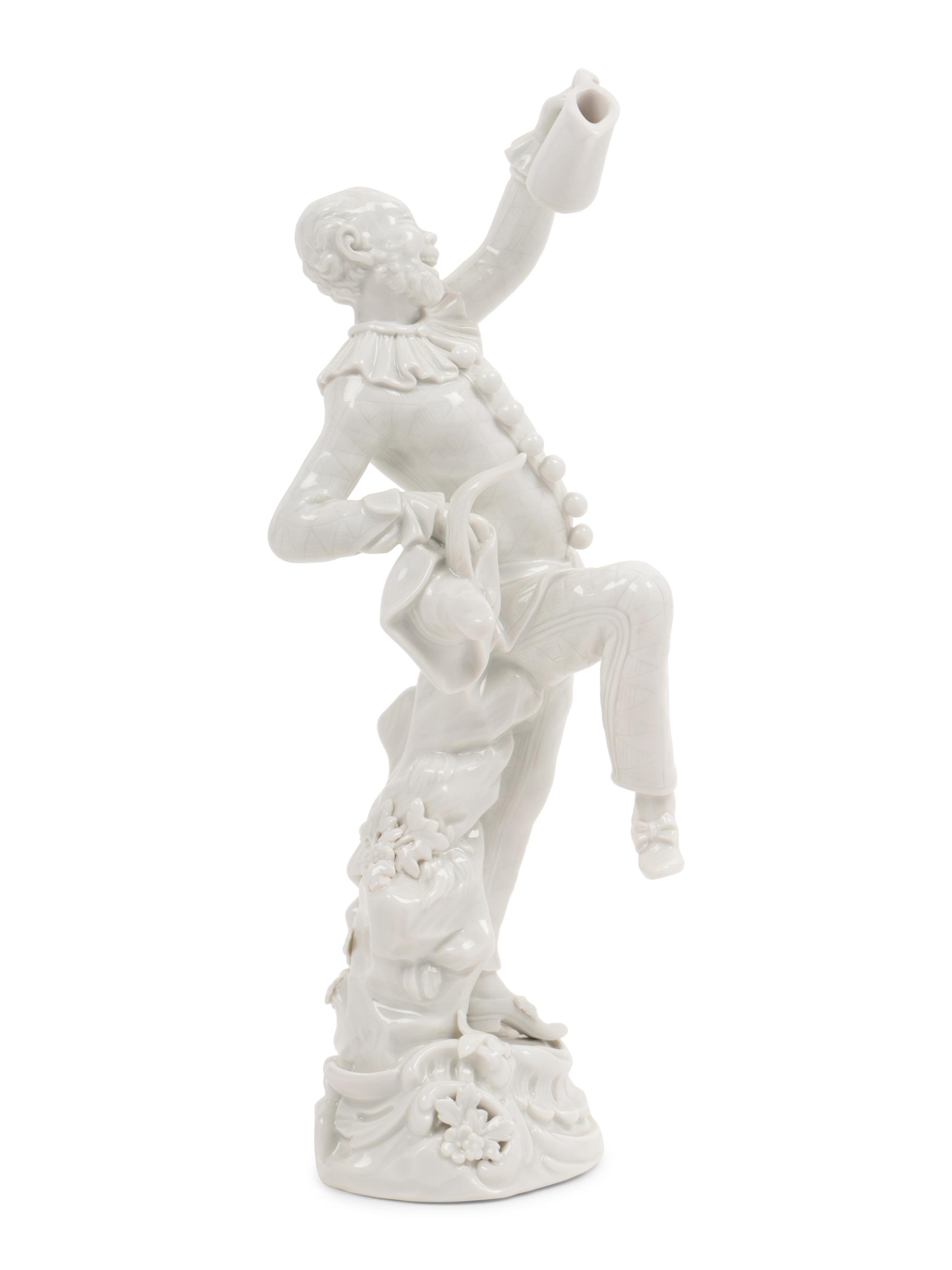 A Meissen Blanc-de-Chine Figure of a Dancing Man with a Tankard