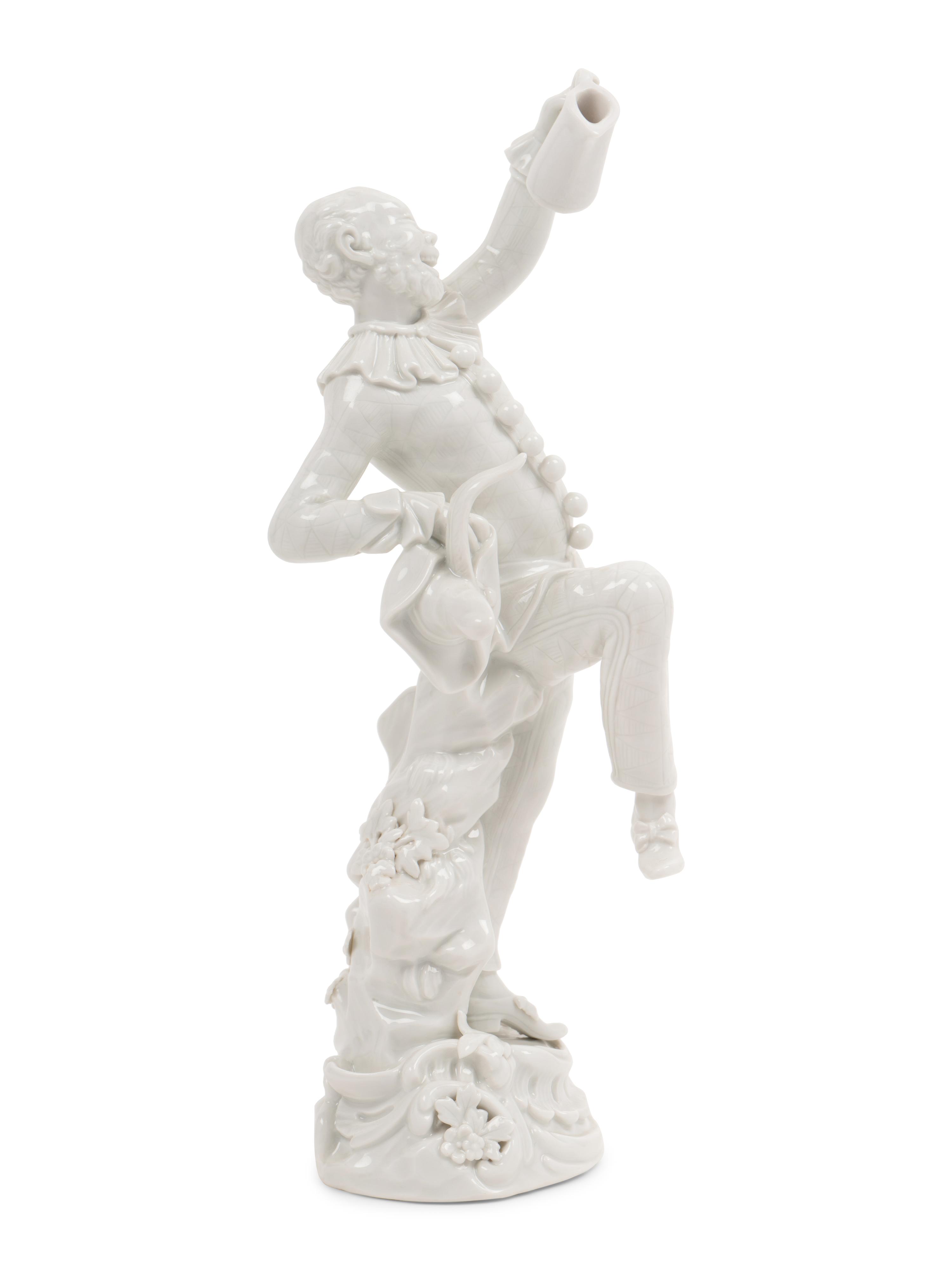 A Meissen Blanc-de-Chine Figure of a Dancing Man with a Tankard