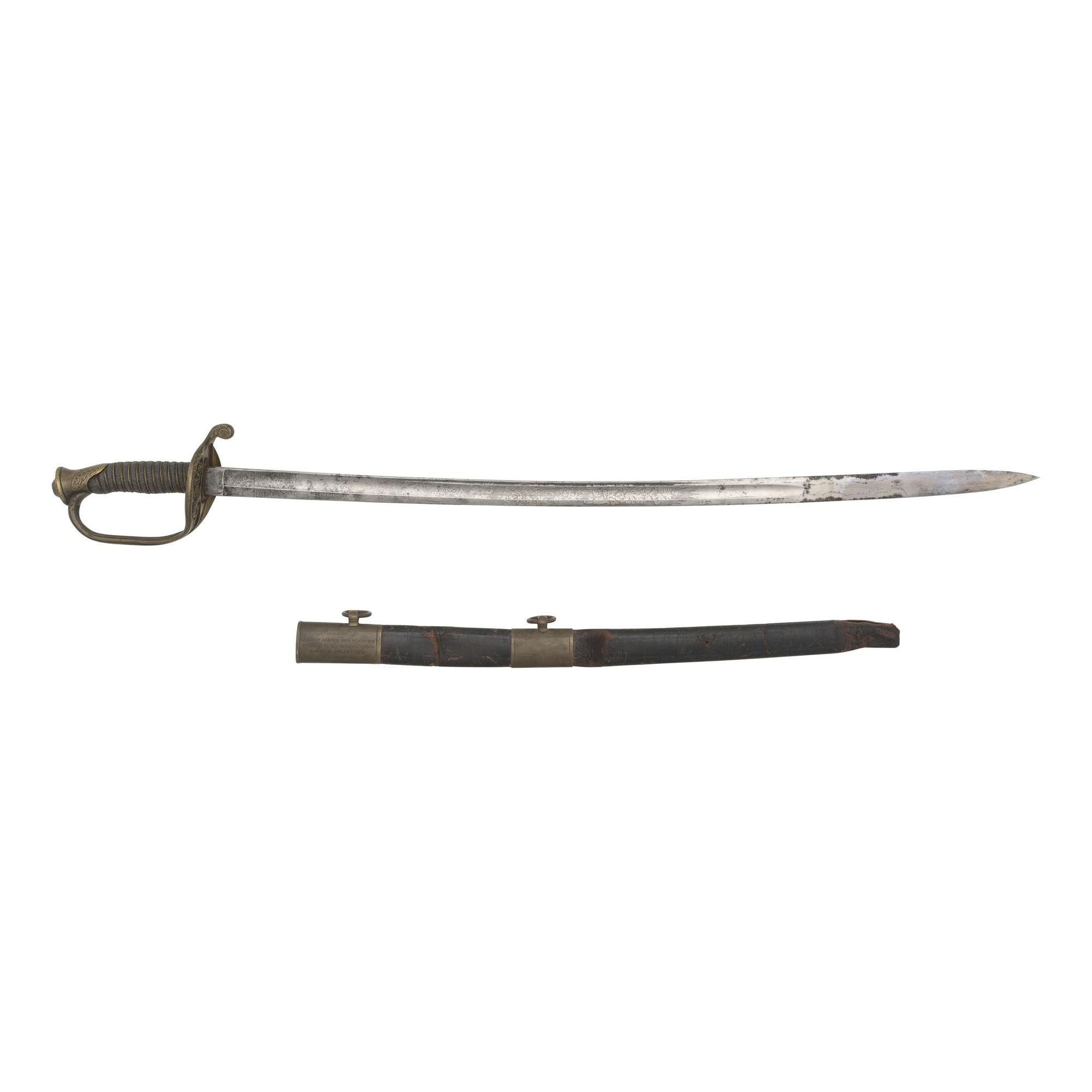 S&K Model 1850 Foot Officers Sword Presented to Sergeant Major (Capt.) George Smith - 7th NJ Infantry - WIA at Chancellorsville