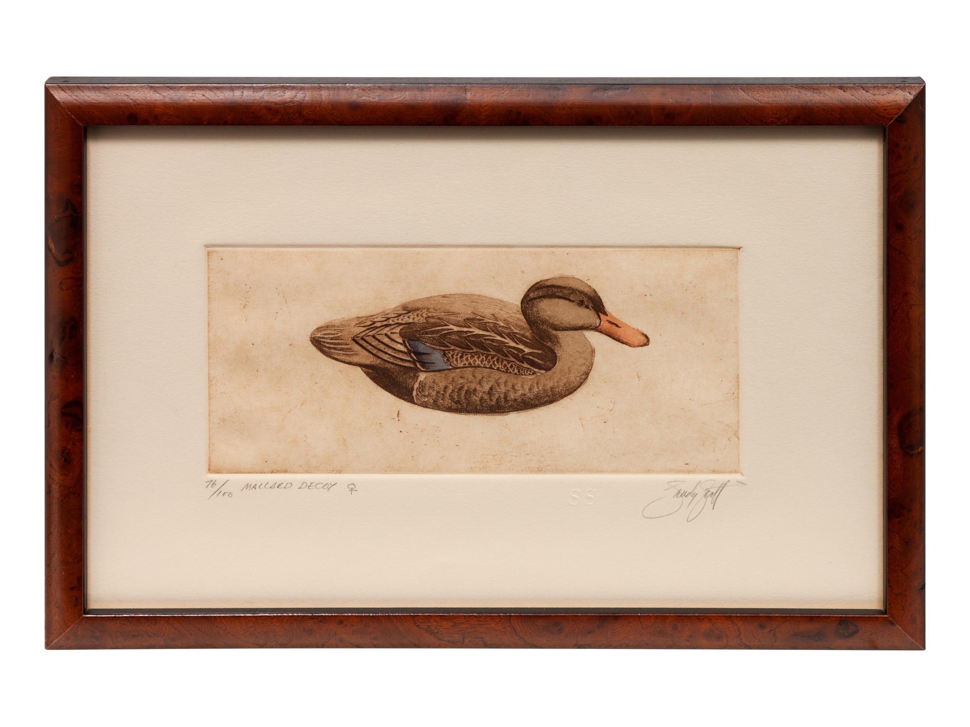 Four Prints: Mallard Decoy , edition 76/100; Mallard Carving , Artist's Proof; Duck Club Relics , edition 39/100; Mason Premier , edition 75/100