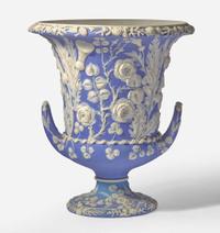 A Wedgwood Blue Dip Jasperware Campana Wine Cooler UK, 19th century