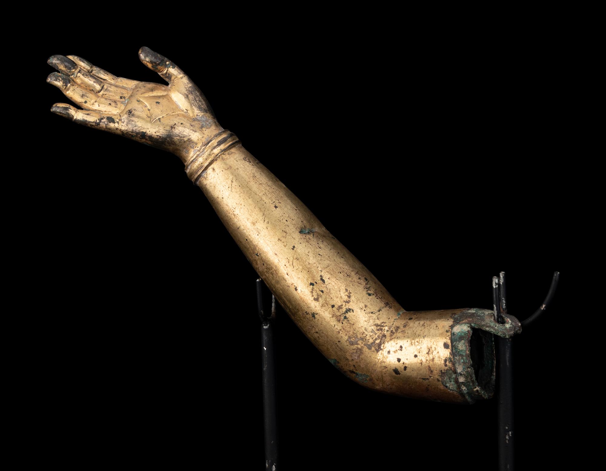 A Chinese Gilt Bronze Buddha's Arm