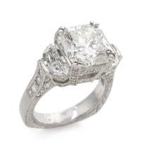 A Platinum and Treated Diamond Ring, 8.50 dwts.