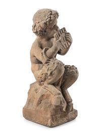A Carved Limestone Figure of Pan