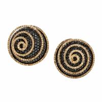 Colored Diamond and Yellow Gold Earrings