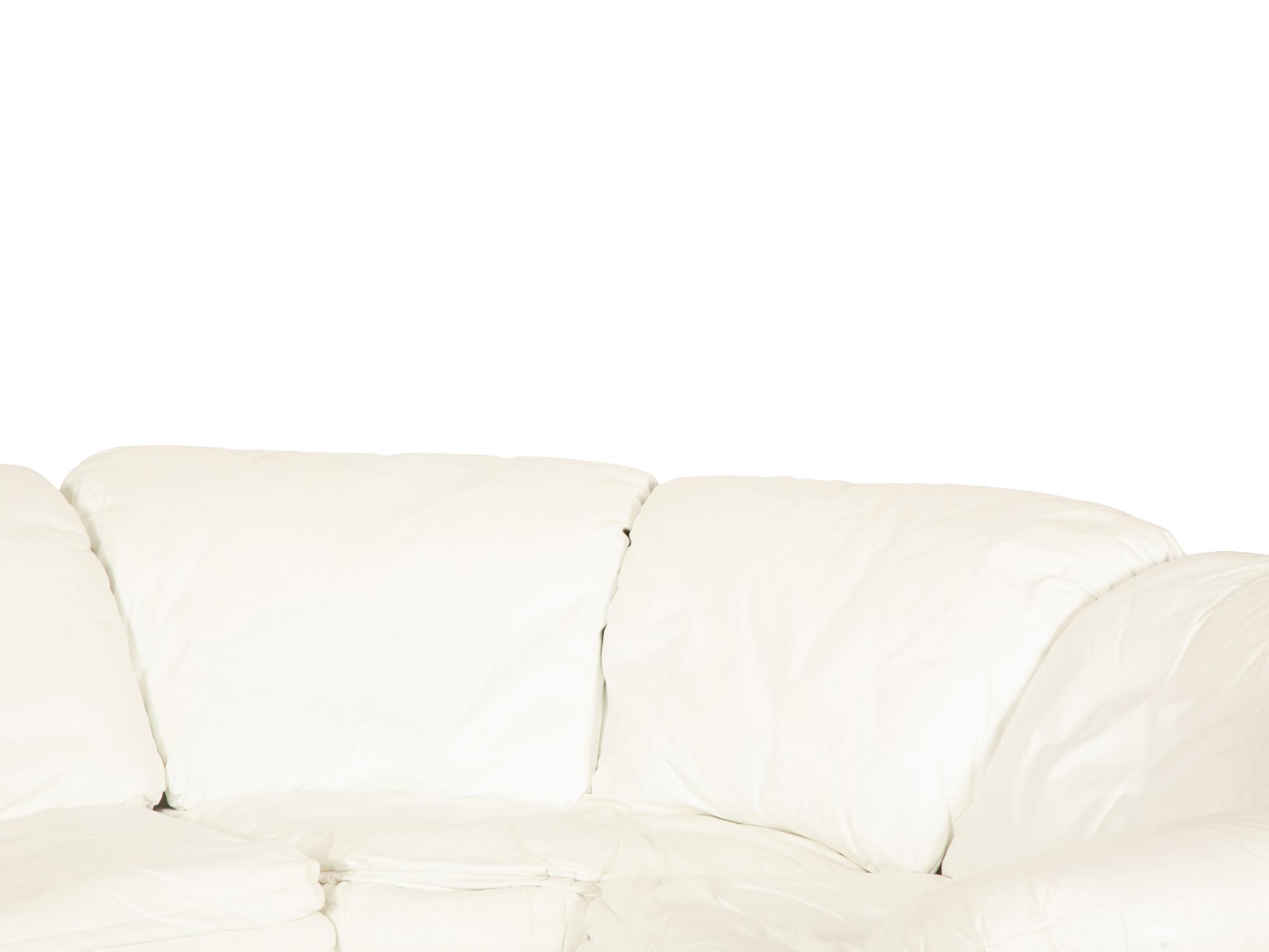 A Contemporary White Leather Sectional Sofa