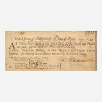 [Americana] [Declaration of Independence] Hopkinson, Francis Partially-Printed Document, signed