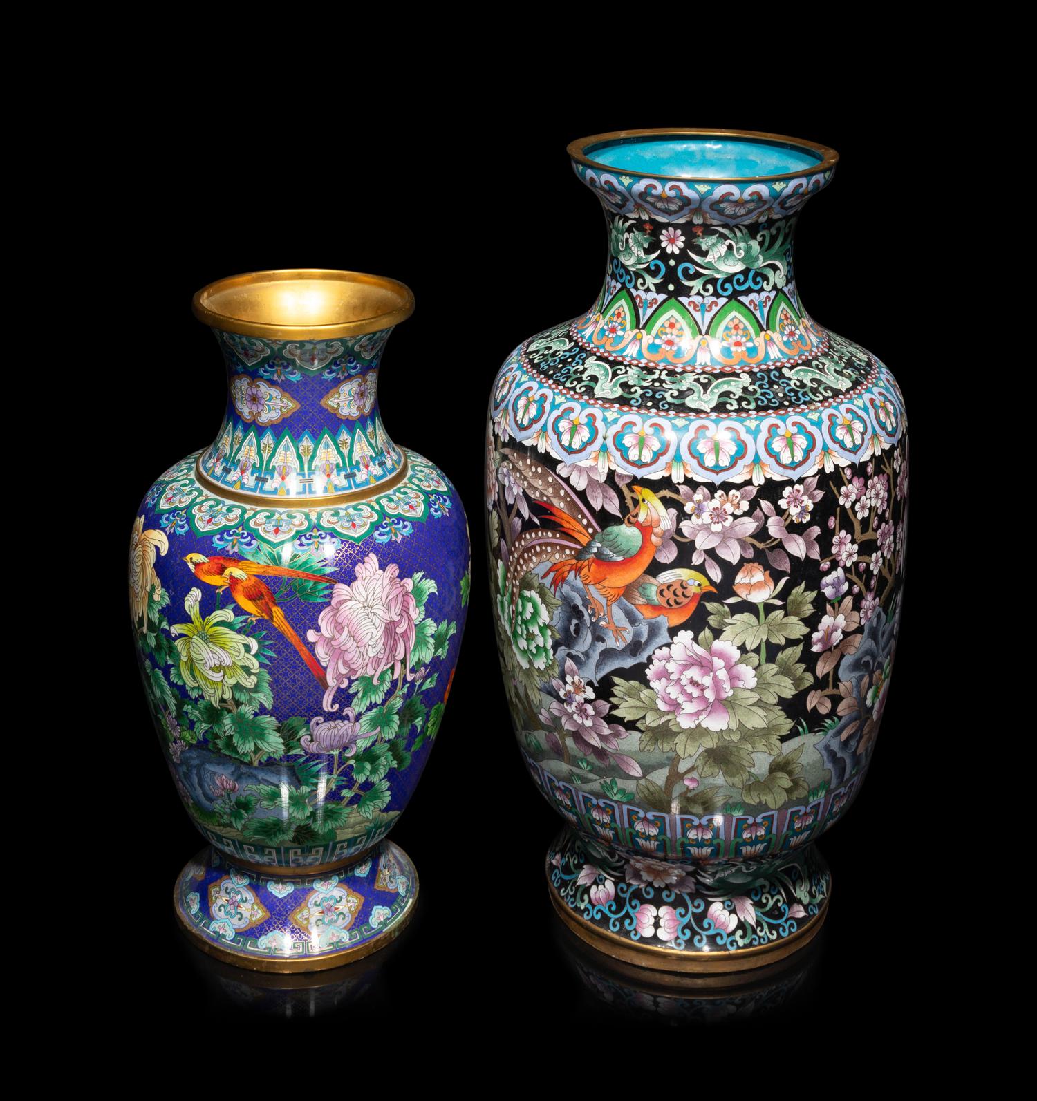 Three Large Chinese Cloisonné Baluster Vases