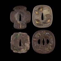 Four Large Japanese Mixed Metal Tsuba