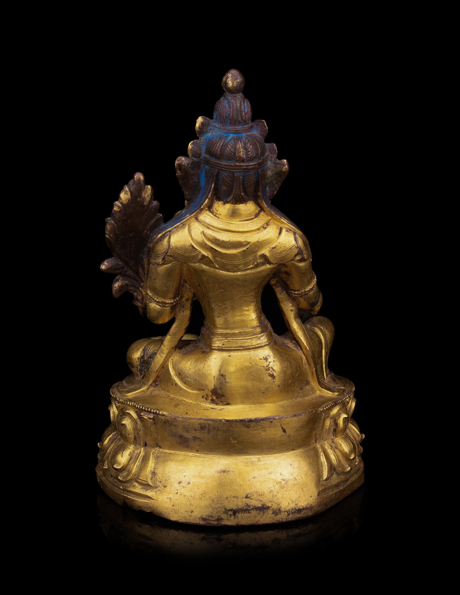 A Sino-Tibetan Gilt Bronze Figure of Bodhisattva