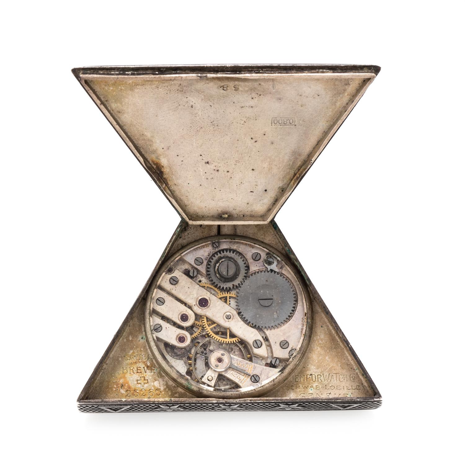 Tempor Watch Co., Silver and Paste Masonic Pocket Watch