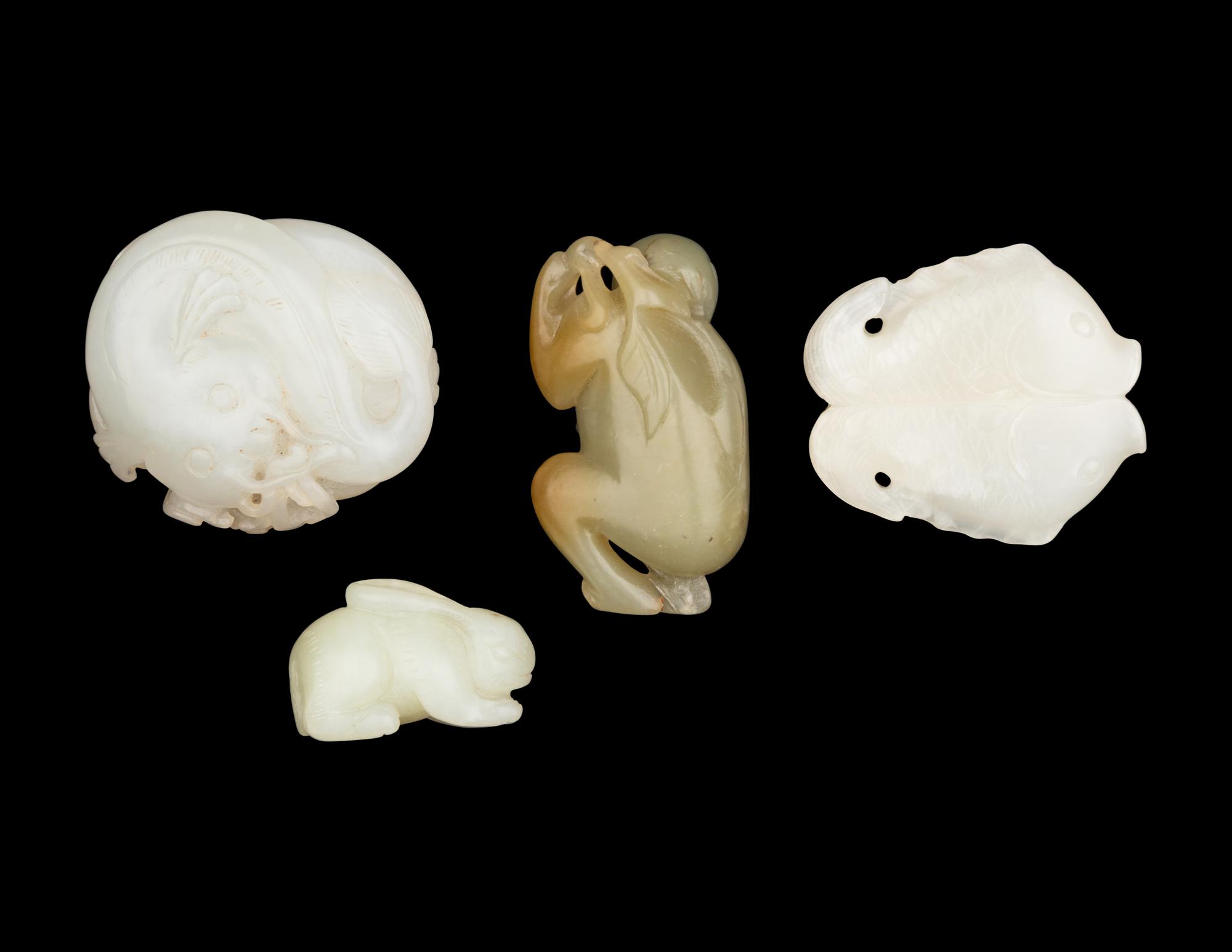 Four Chinese Jade Carvings of Animals