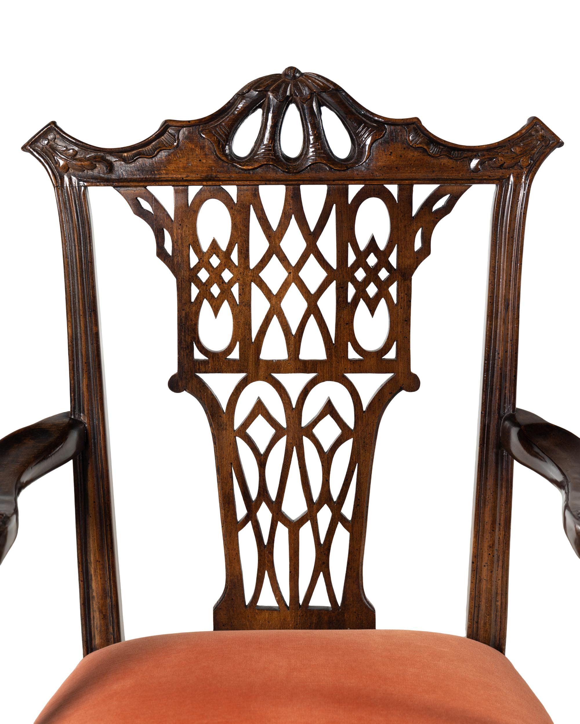 A Pair of George III Style Mahogany Armchairs