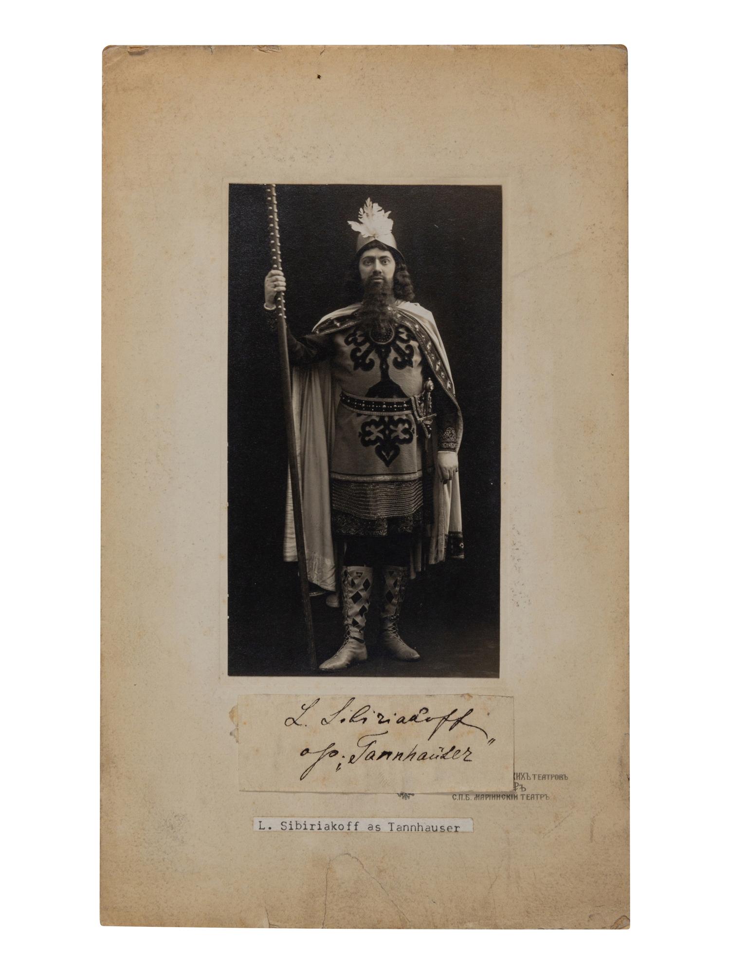 [19TH AND 20TH-CENTURY OPERA SINGERS]. A group of 6 photographs, cabinet photographs, cartes de visite, or photographic postcards of opera singers from the 1890s-1900s, most signed, comprising images of: