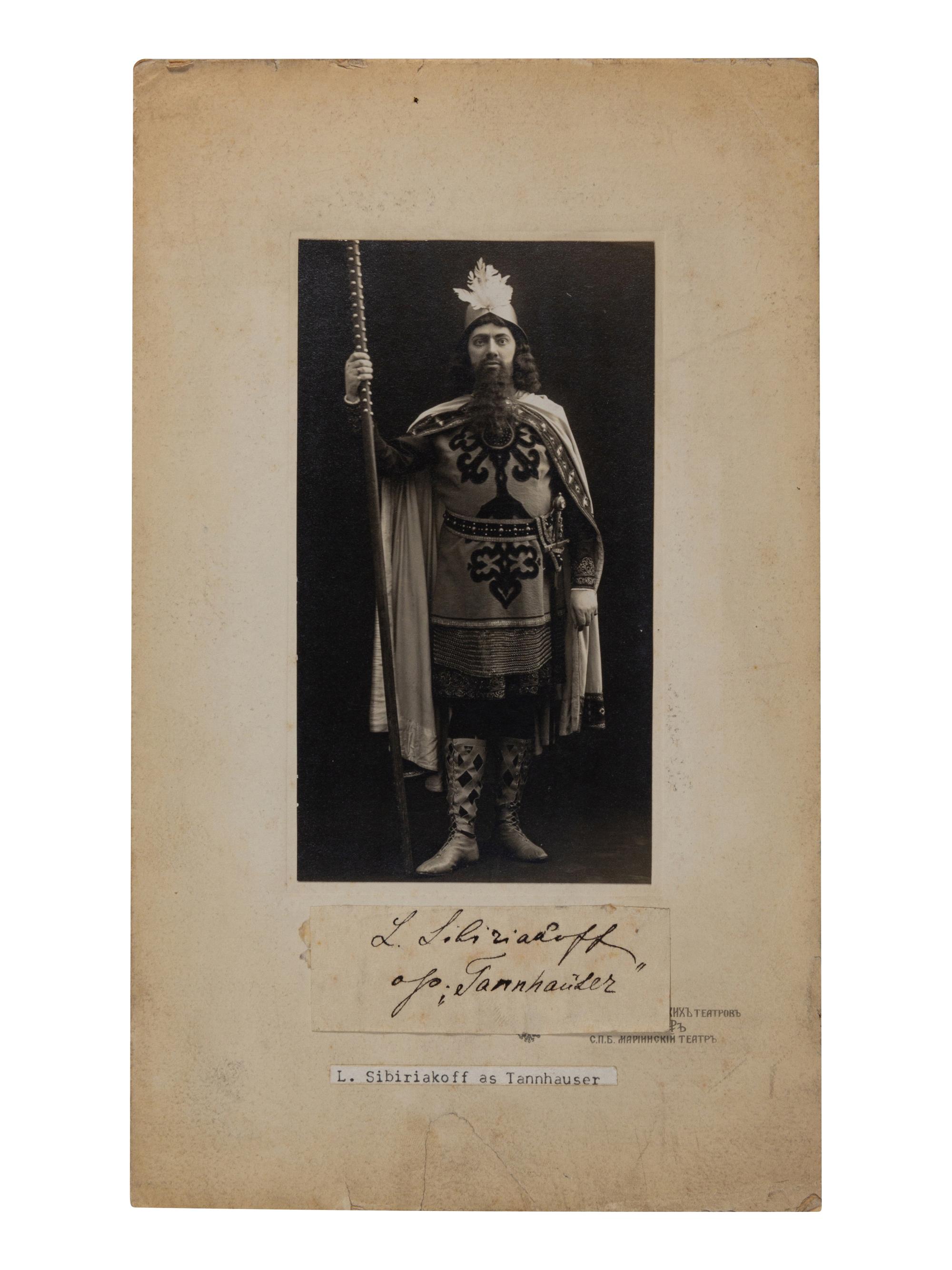 [19TH AND 20TH-CENTURY OPERA SINGERS]. A group of 6 photographs, cabinet photographs, cartes de visite, or photographic postcards of opera singers from the 1890s-1900s, most signed, comprising images of: