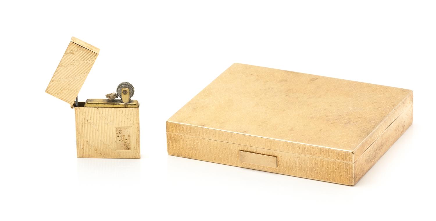 A Yellow Gold Cigarette Case and Lighter, 94.10 dwts.