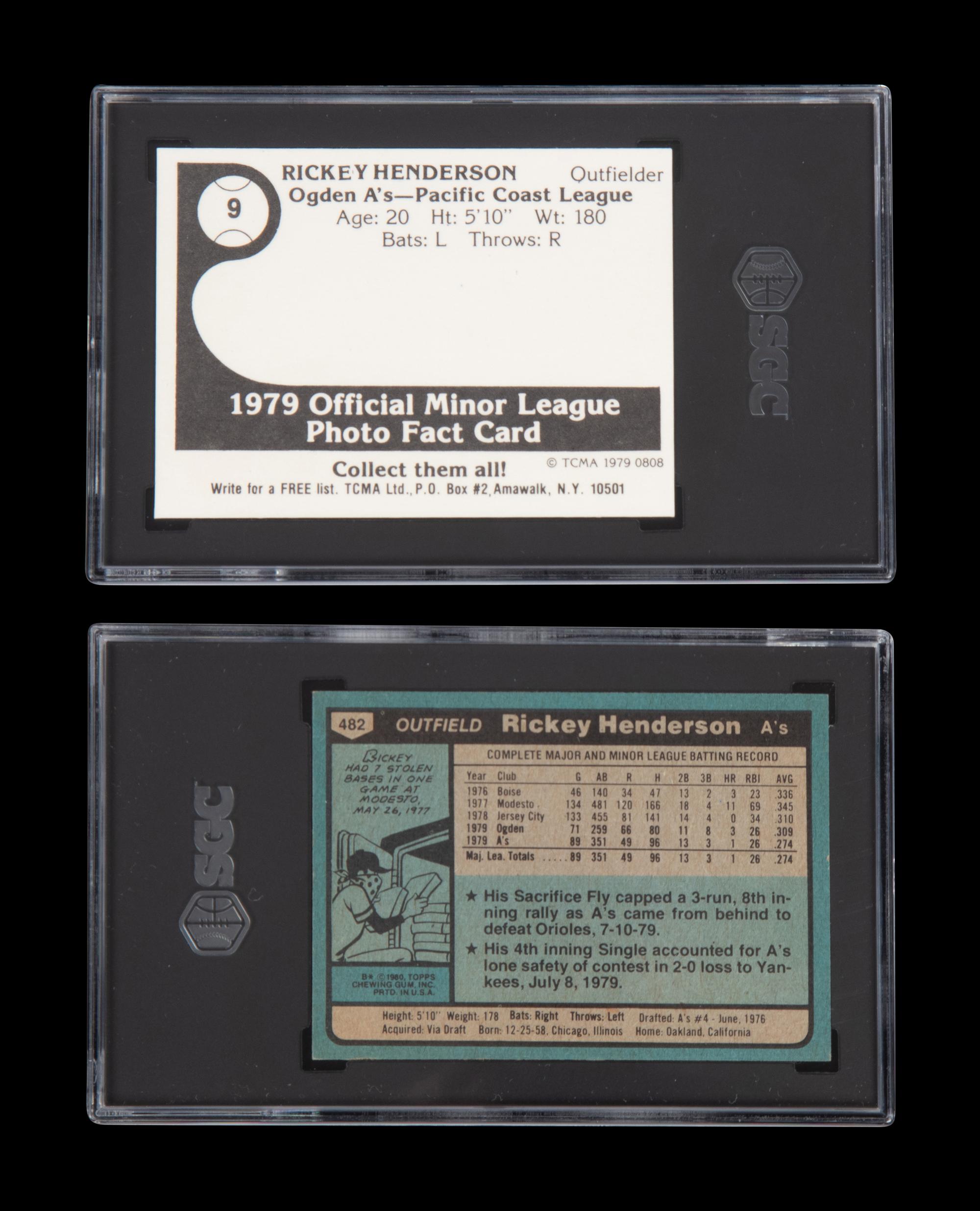 A Group of Rickey Henderson Graded Rookie Baseball Cards,