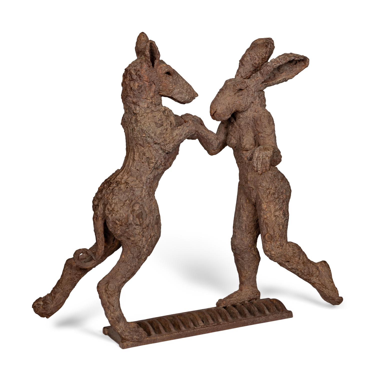 Pink Lady-Hare Dancing with Big Brown Dog, 2000