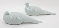 Two Japanese Blanc de Chine Porcelain Ornithological Figures Length of longer 14 1/2 inches. — 20TH CENTURY