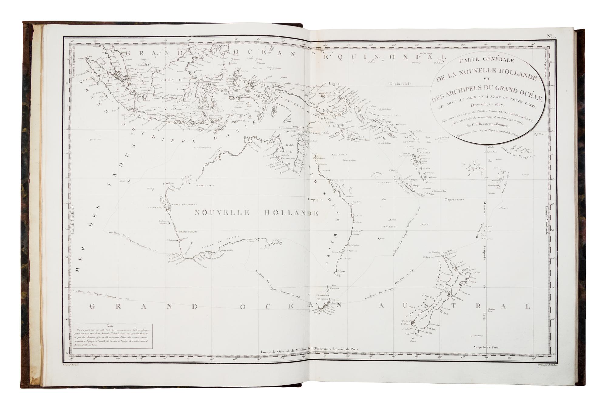 ENTRECASTEAUX, Antoine Raymond Joseph de Bruni d' (1737-1793). Voyage de D'entrecasteaux. FIRST EDITION.