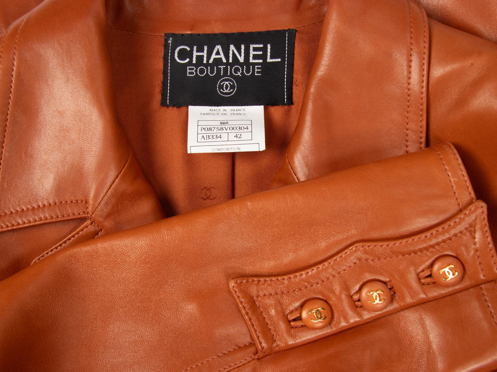 Chanel, Cognac Leather Safari Jacket