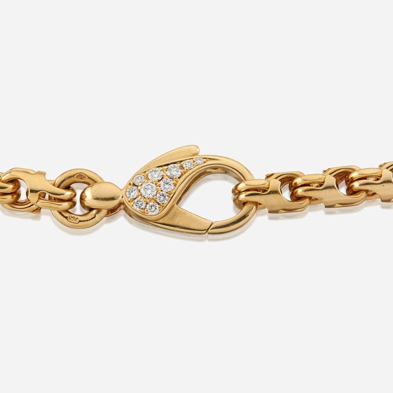 A gold and diamond necklace, Bulgari
