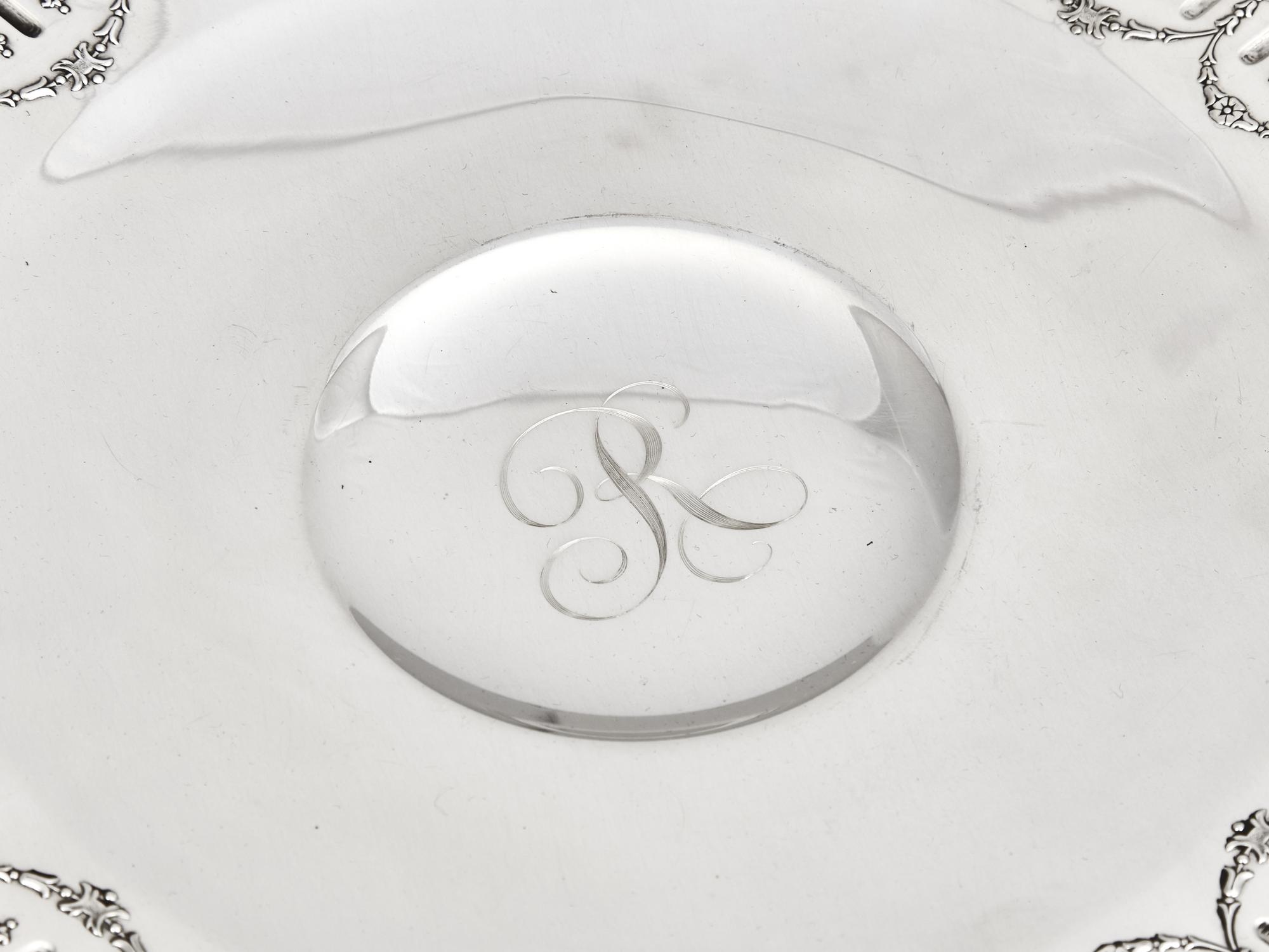 Six American Silver Floral Repoussé Table Articles