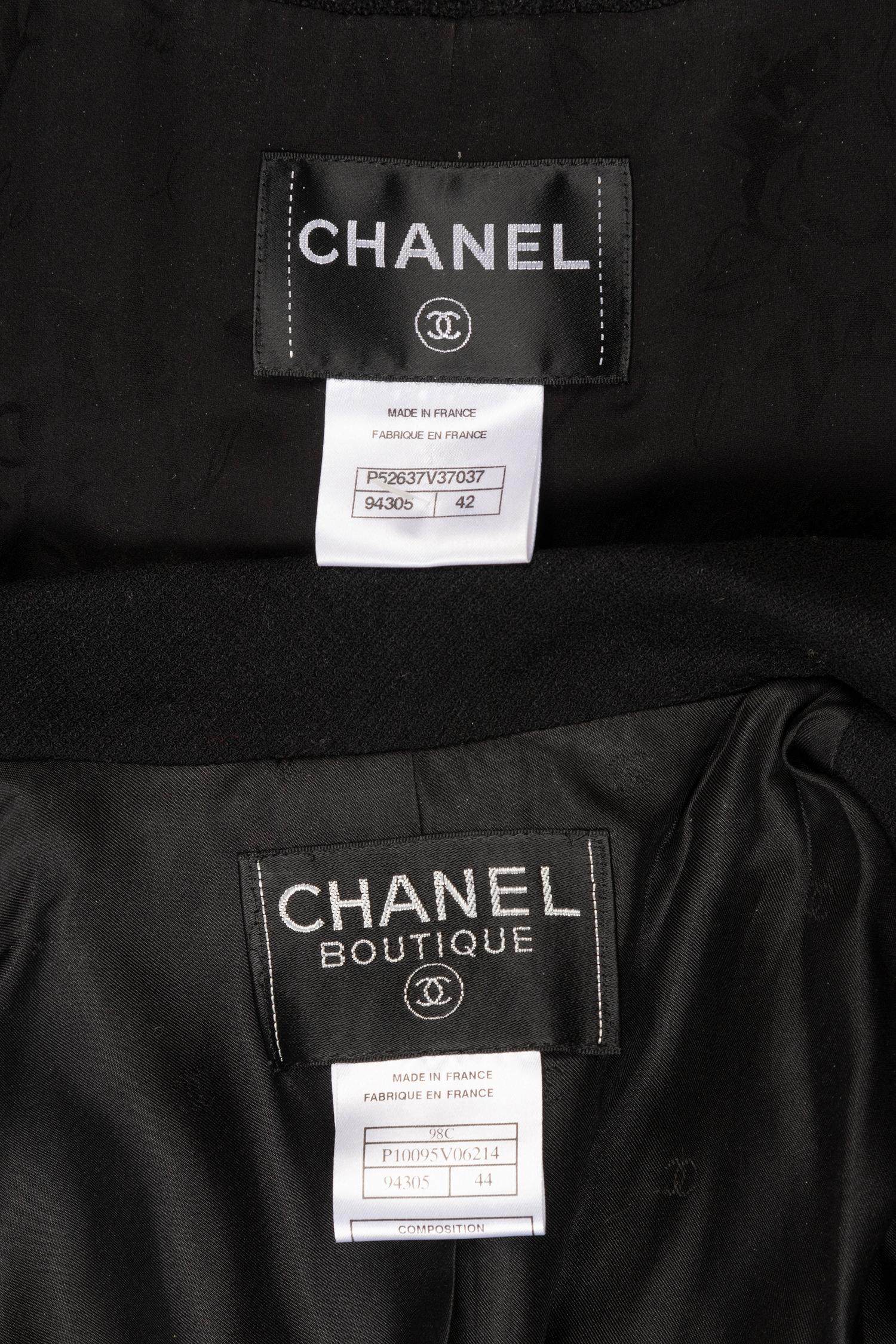 Three Chanel Pieces: One Two-Piece Skirt Suit, One Jacket, 1998