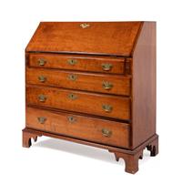 A Chippendale Carved Cherrywood Slant-Front Desk