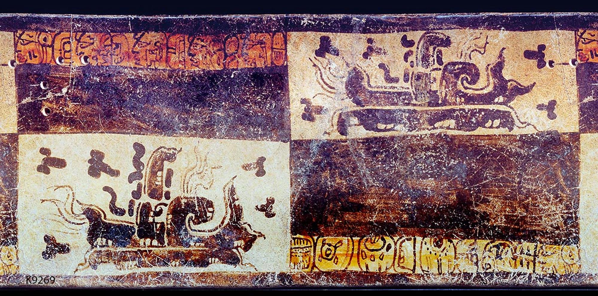 A Maya Polychrome Cylinder Vessel