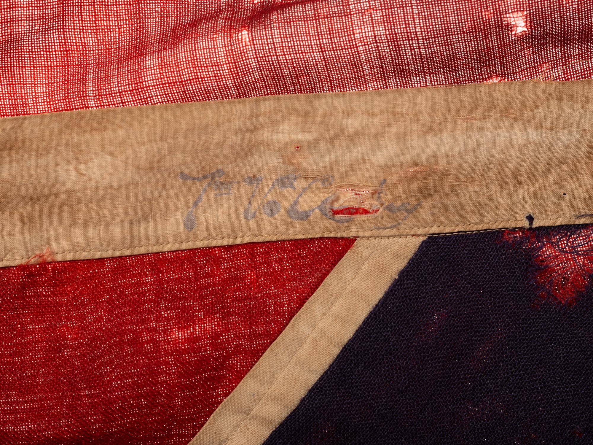[CIVIL WAR]. Commemorative Confederate battle flag possibly made by CSA veteran Thomas Alexander Brander, Artillerist in the Virginia Artillery, Army of Northern Virginia, for 7th Virginia Cavalry Colonel Richard H. Dulany.