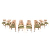 A Set of Eighteen Regency Style Dining Chairs
