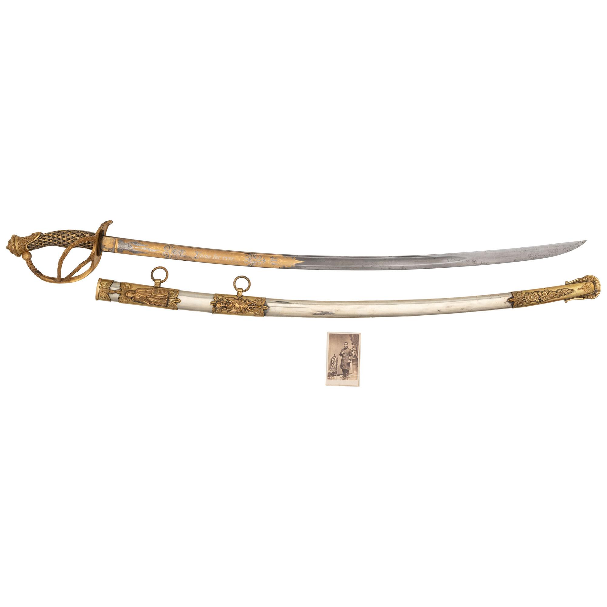 Presentation Grade Clauberg Cavalry Officer's Sword Inscribed to General James G. Blunt with CDV