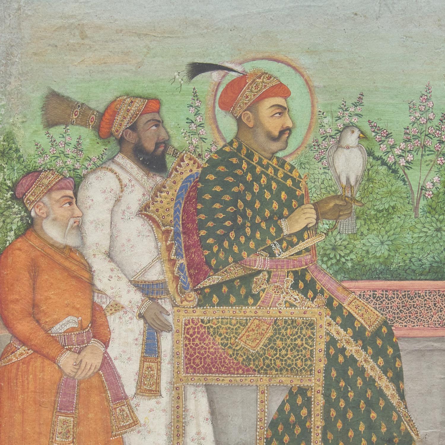A Painting of Emperor Muhammad Shah, Indian, Mughal, 18th/19th Century 十八/十九世紀 莫臥兒細密畫穆罕默德·沙阿肖像