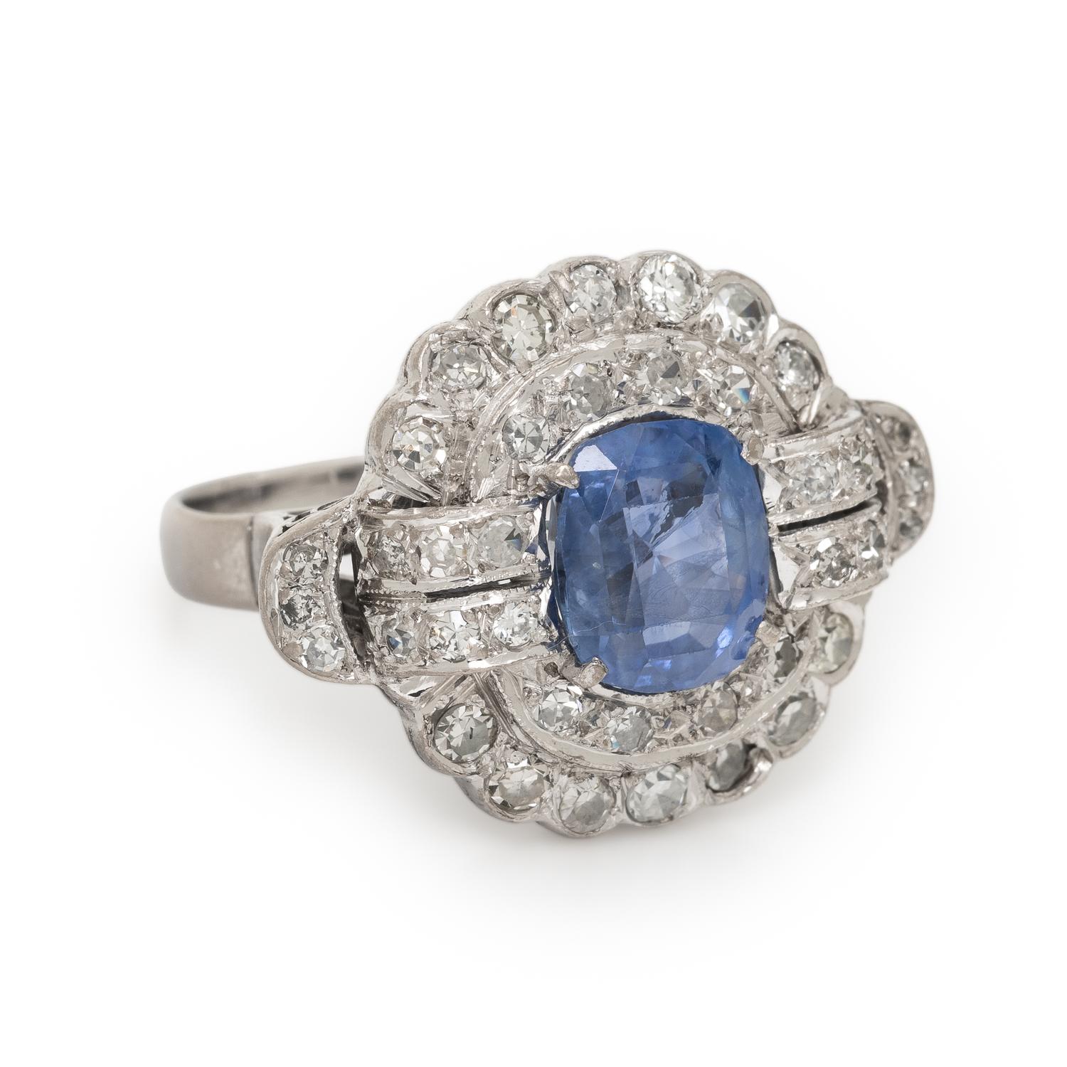Art Deco, Sapphire and Diamond Ring