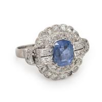 Art Deco, Sapphire and Diamond Ring