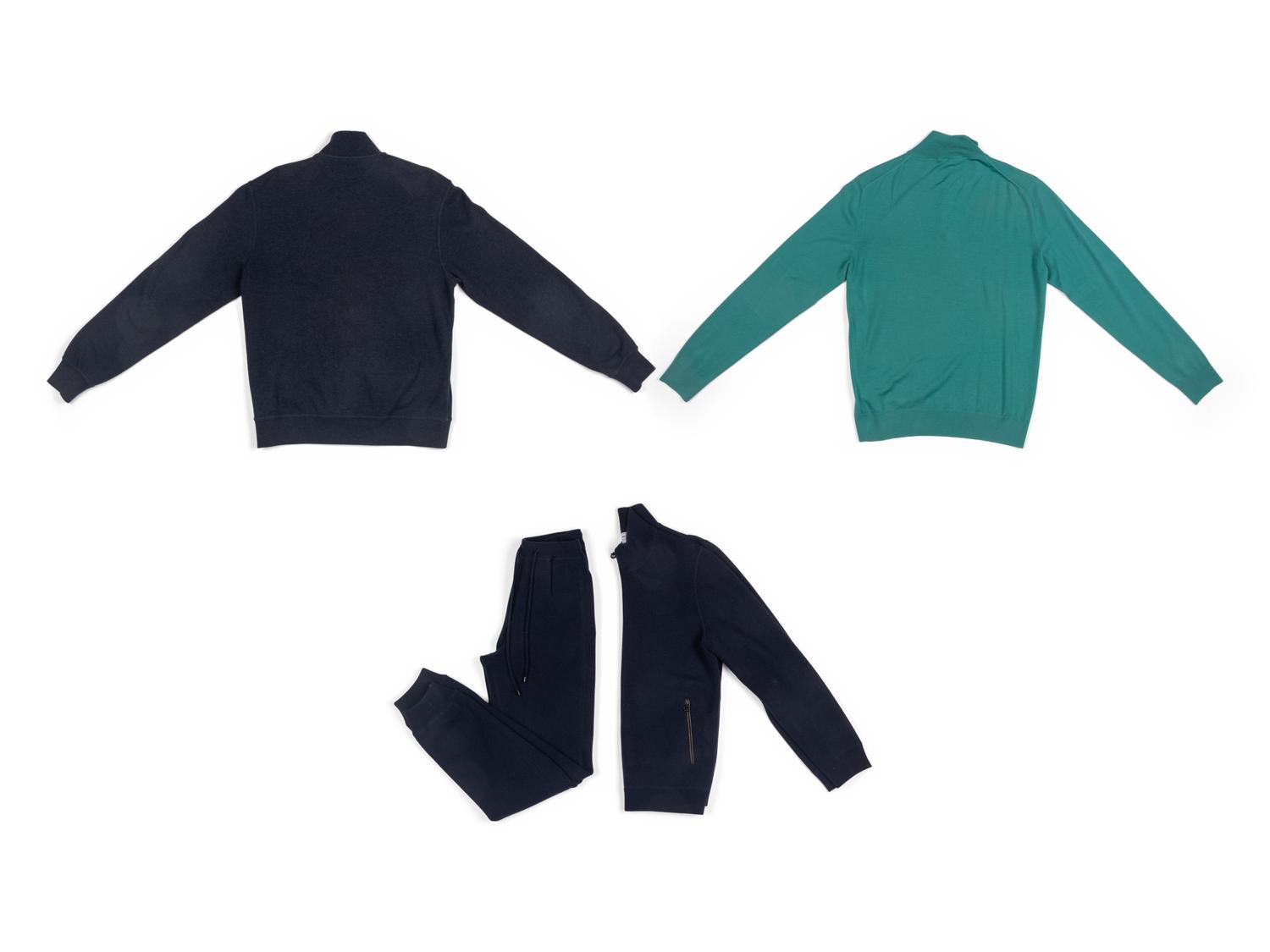 FOUR MEN'S SPORTSWEAR PIECES BY BRUNELLO CUCINELLI, ISAIA, AND SALVATORE FERRAGAMO