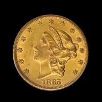 A United States 1865 Liberty Head $20 Gold Coin