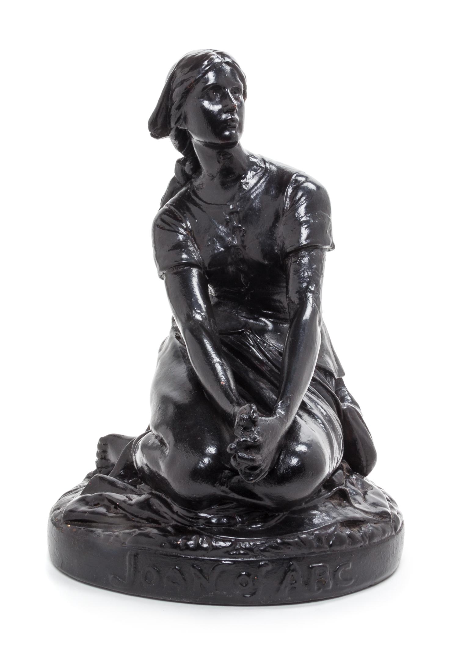 A Continental Plaster Figure of Joan of Arc Height 18 inches.