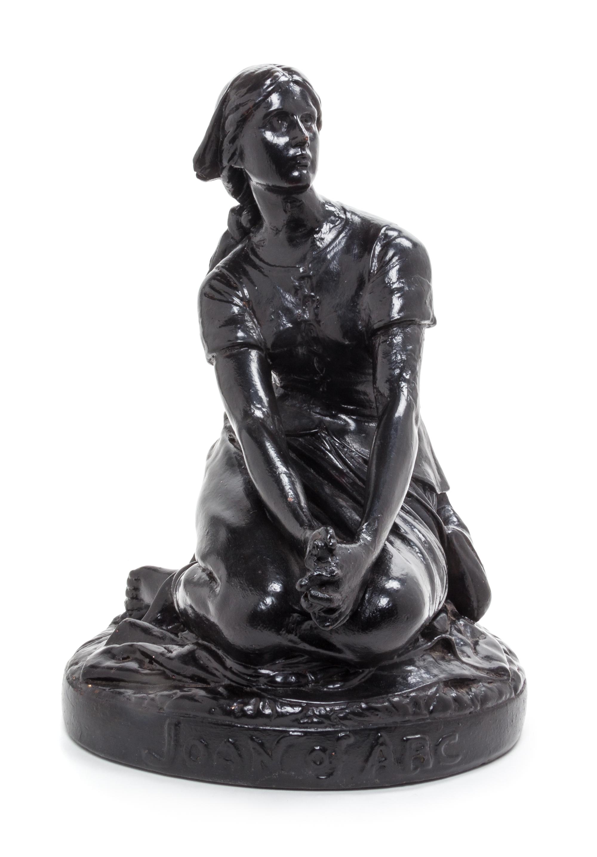 A Continental Plaster Figure of Joan of Arc Height 18 inches.