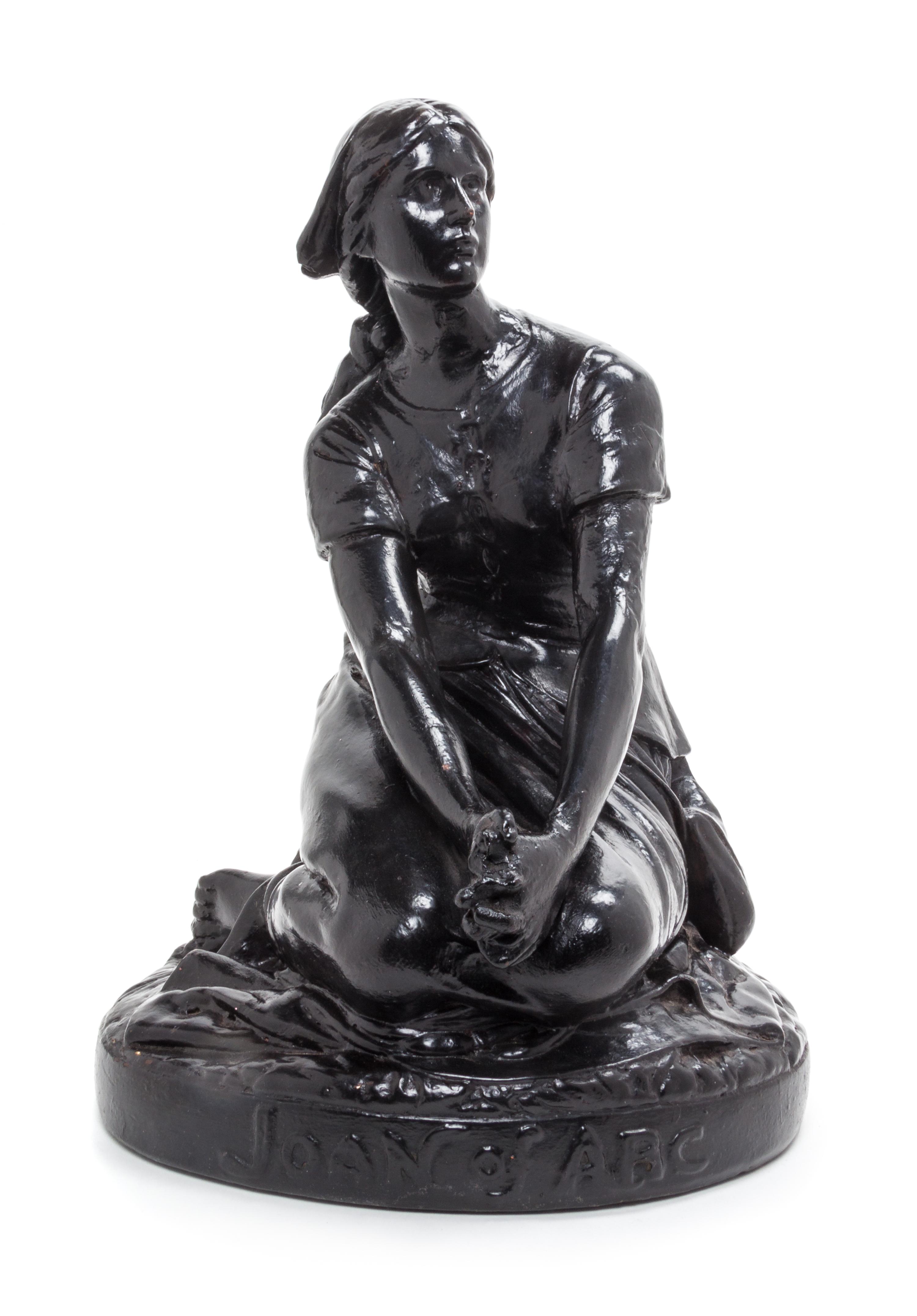 A Continental Plaster Figure of Joan of Arc Height 18 inches.