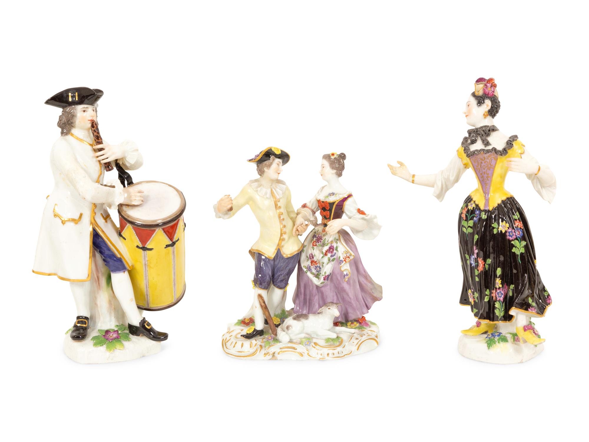 Three Meissen Jubilee Porcelain Figures