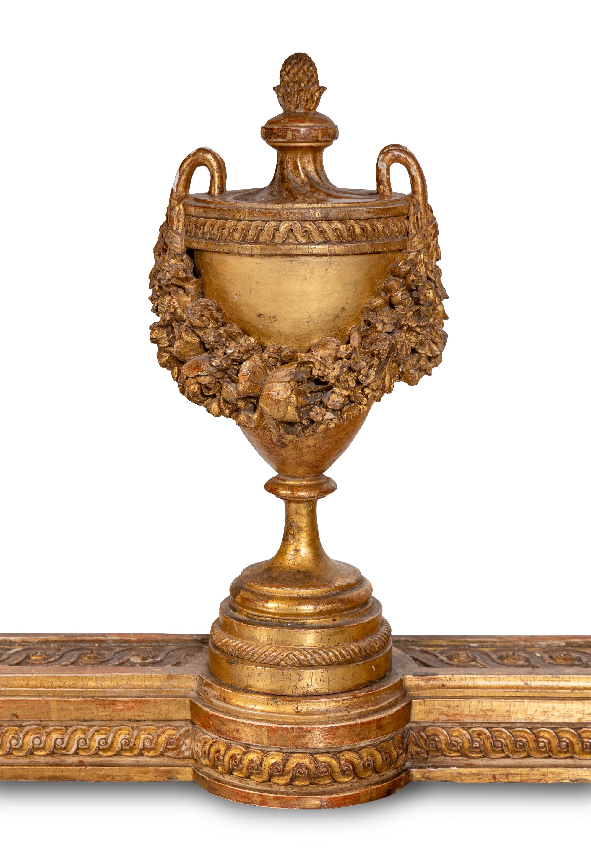 A Louis XVI Giltwood Marble-Top Console Table