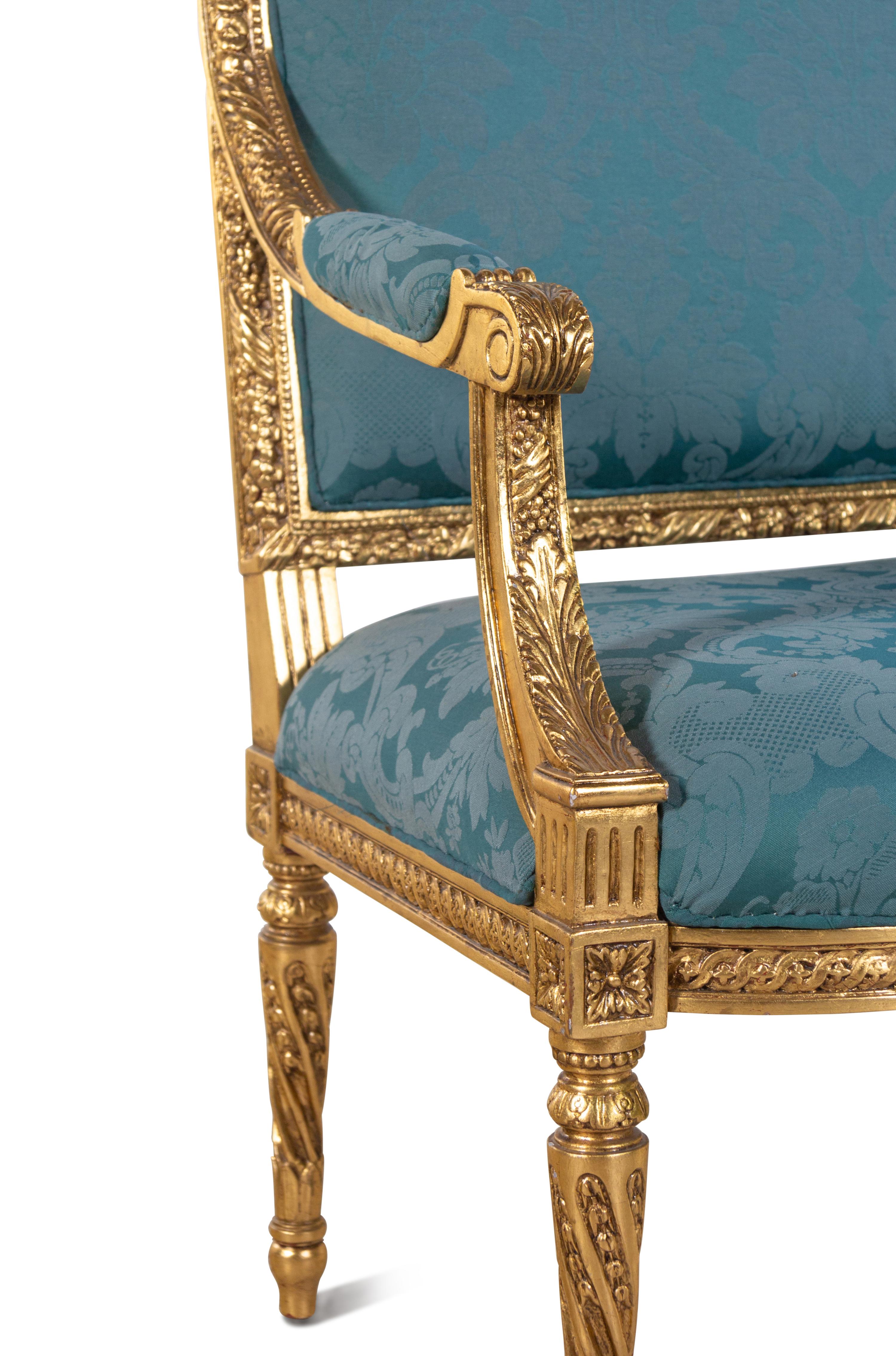 A Louis XVI Style Giltwood Settee