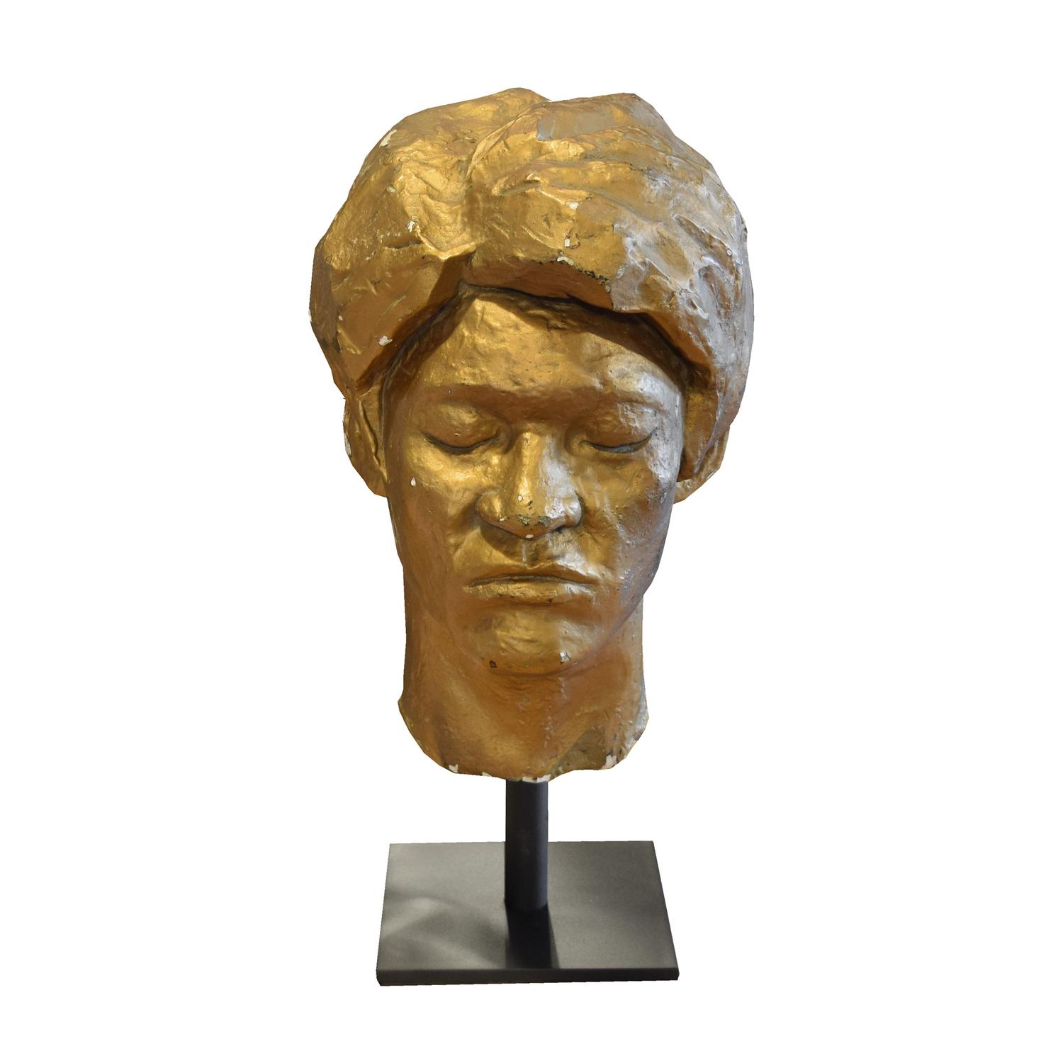 Artist Made Composition Bust 5" W x 7" D x 15" H — United States, Circa 1960