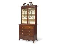 A Regency inlaid mahogany secretary bookcase, early 19th century